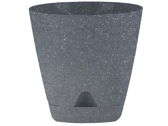 Горшок для цветов InGreen Amsterdam D110мм 0,65л с прикорневым поливом, тёмный камень